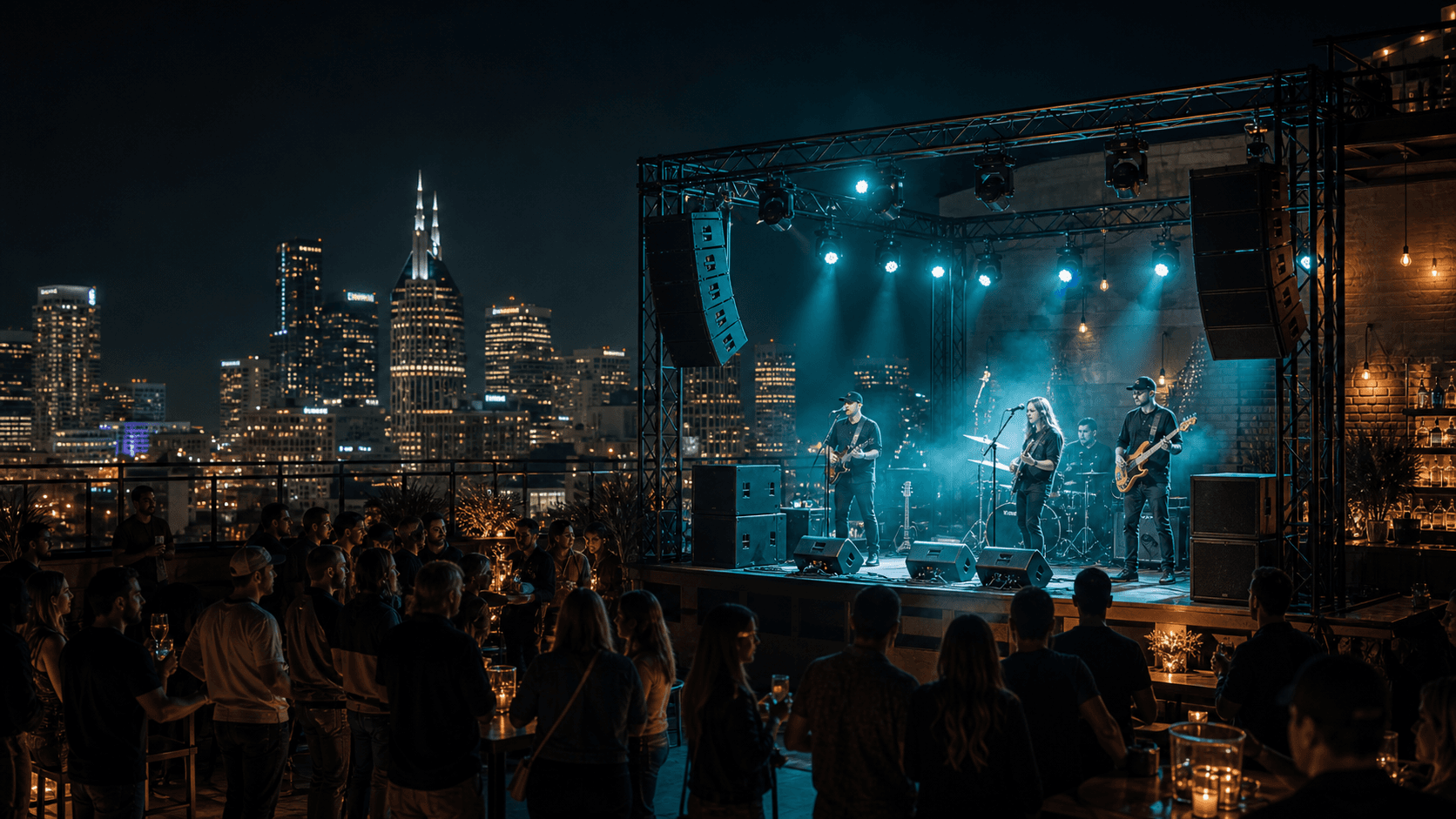 Rooftop stage and room support